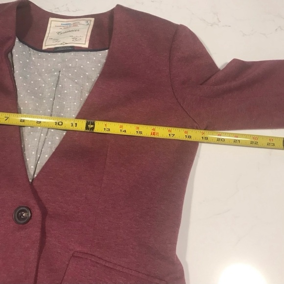 Anthropologie Cartonnier Cornerstone burgundy blazer Sz Sm - Picture 9 of 12